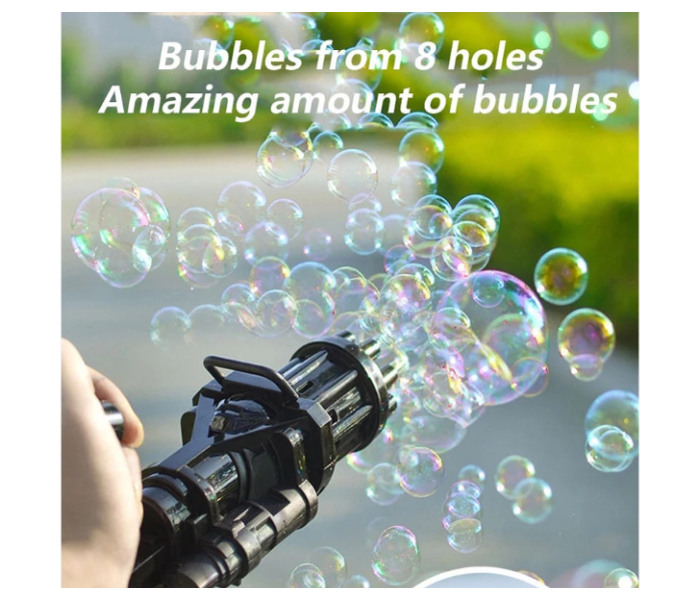 Set of 2 Kids Bubble Gun Toys Summer Automatic Soap Water Bubble Machine For Children Indoor Outdoor - Black - Zoom Image 9