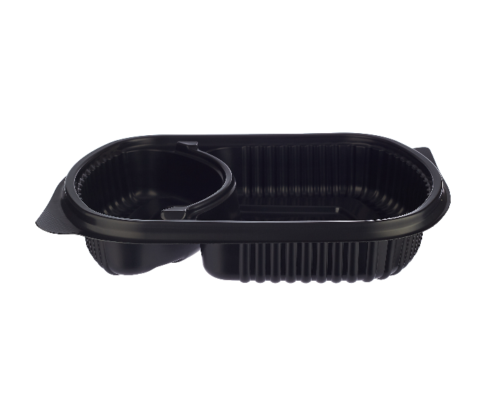 Hotpack HSMBBMW2 5 Pieces Black Base Container with 2 Compartment and Lid - Zoom Image 5