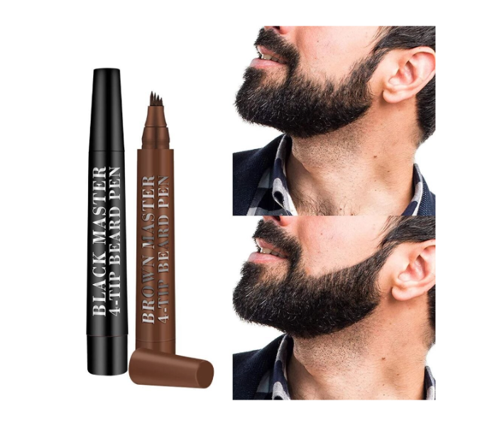 Unisex Waterproof Filler Pen for Beard and Eye Brows - Brown - Zoom Image 2