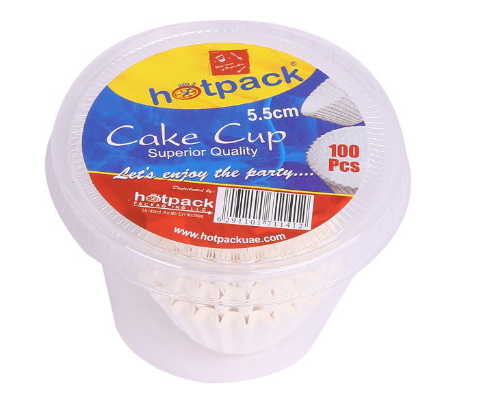 Hotpack PCC5.5 100 Pieces 5.5mm Cake Cup - White - Zoom Image 1