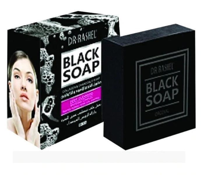 Dr Rashel DRL-1348 100g Black Soap Collagen Charcoal Soap Deep Cleansing Whitening Complex - Zoom Image 1