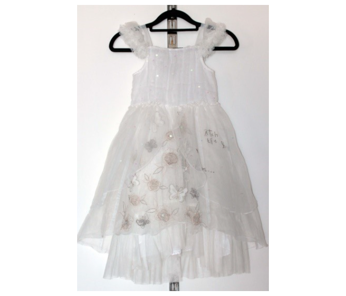 Clothinal CL00138 Stylish Party Wear Frock For Kids - White - Zoom Image