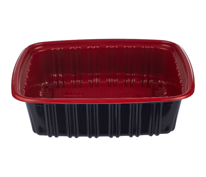 Hotpack HSMRB650 5 Pieces 650ml Red and Black Base Container with Lids - Zoom Image 4