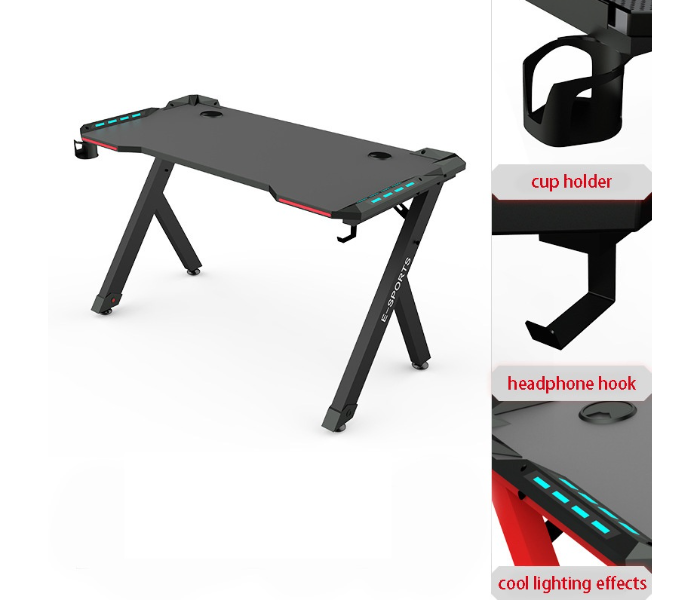 Chaho R-29 E-Sports Gaming Table Desk with Backlight - Black - Zoom Image 4