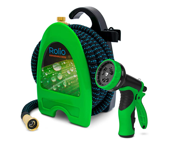 Garden Hose with Hose Reel - Black and Green - Zoom Image 1