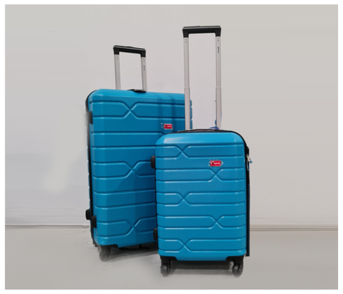 2 Piece Extreme 28 Inch Lightweight Hard Shell ABS Luggage Trolley - Cyan Blue - Zoom Image