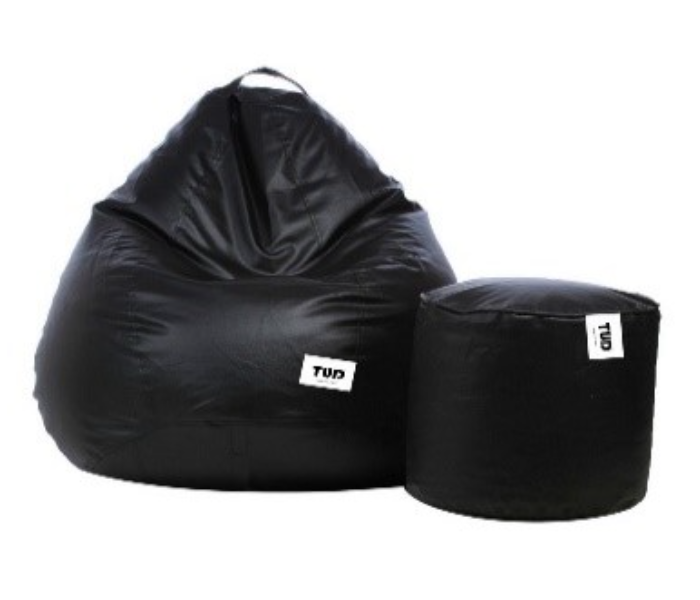 TUD 4XL Classic Leatherette Bean Bag Combo - Black - Zoom Image