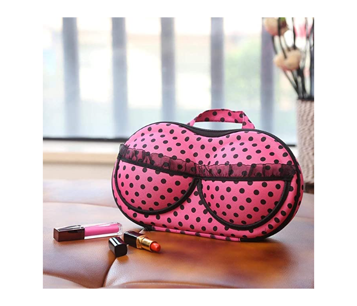 Portable Bra Storage Bag With Net Travel Organiser for Under Garments and Accessories - Rose and Black - Zoom Image 5