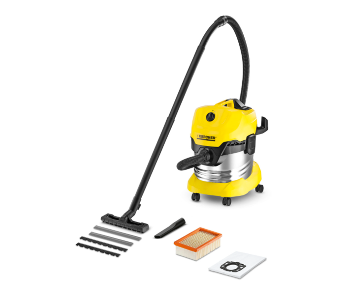 Karcher 13481540 WD 4 Premium Wet and Dry Vacuum Cleaner - Yellow and Black - Zoom Image