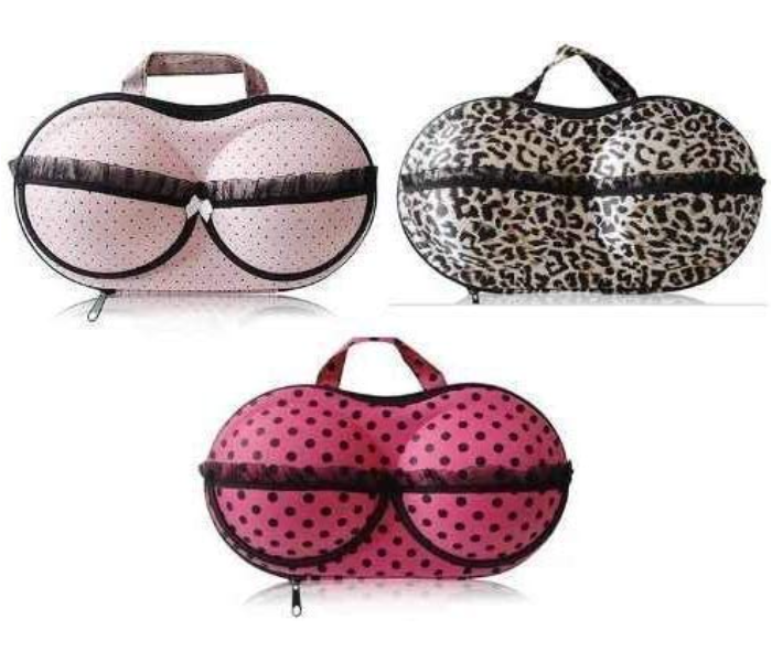 Portable Bra Storage Bag With Net Travel Organiser for Under Garments and Accessories - Rose and Black - Zoom Image 1