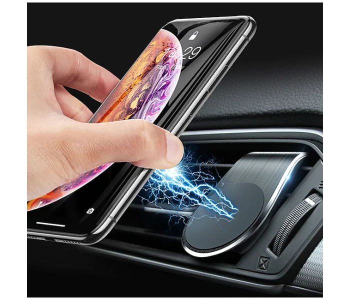 Metal Magnetic Car Holder For Smartphones - Black and Silver - Zoom Image 4