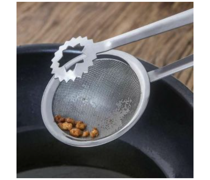 2in1 Stainless Steel Tong and Strainer Frying Kitchen Tools - Silver - Zoom Image 5