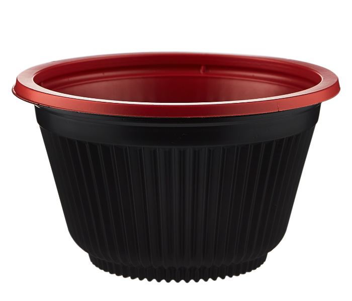 Hotpack HSMRBSB700 5 Pieces 700ml Red and Black Base Soup Bowls with Lids - Zoom Image 5