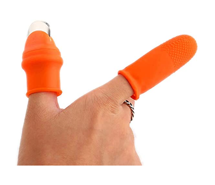 Thumb Knife 2 Finger Cutter Kitchen Knife Set for Kitchen use Home appliances Kitchen Garlic Peeler for Kitchen Finger Thumb Cutter - Orange - Zoom Image 1