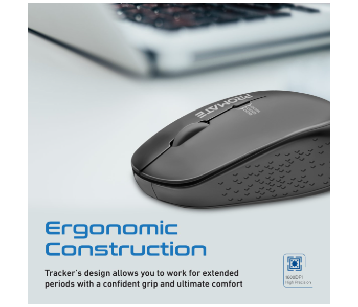 Promate Professional Precision Tracking Comfort Grip Wireless Mouse - Black - Zoom Image 4