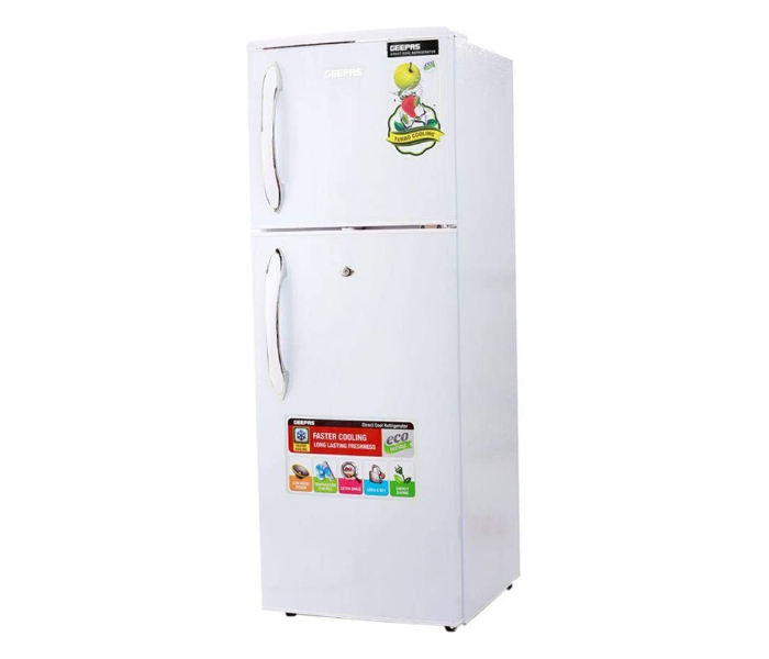 Geepas GRF2809WXN Double Door Refrigerator - White - Zoom Image