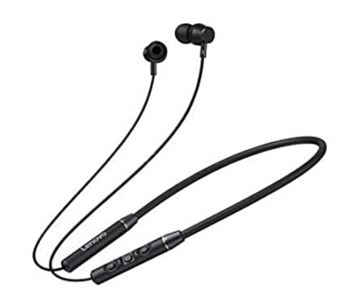 Lenovo QE03 NeckBand Bluetooth Earphone - Black - Zoom Image 2