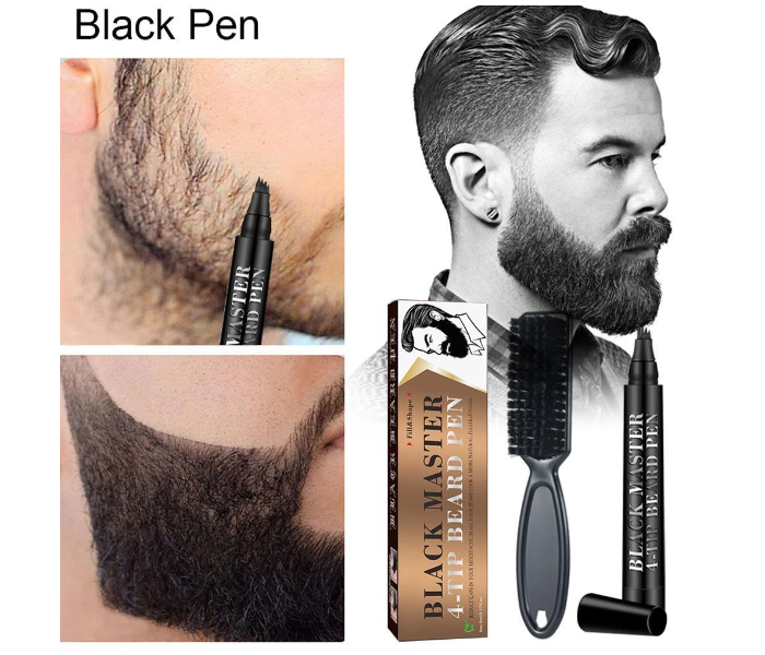 Unisex Waterproof Filler Pen for Beard and Eye Brows - Black  - Zoom Image 4