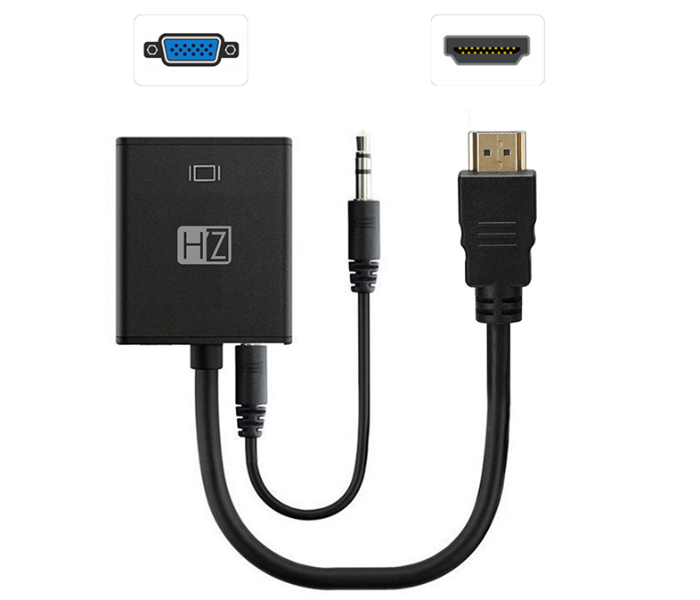 HEATZ ZT22 HDMI to VGA Adapter - Black - Zoom Image 1