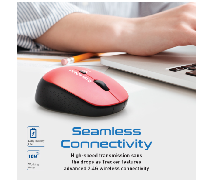 Promate Professional Precision Tracking Comfort Grip Wireless Mouse - Red - Zoom Image 3