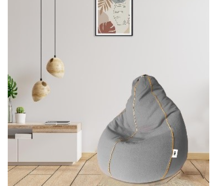 TUD 4XL Cotton Tear Drop Bean Bag - Grey - Zoom Image