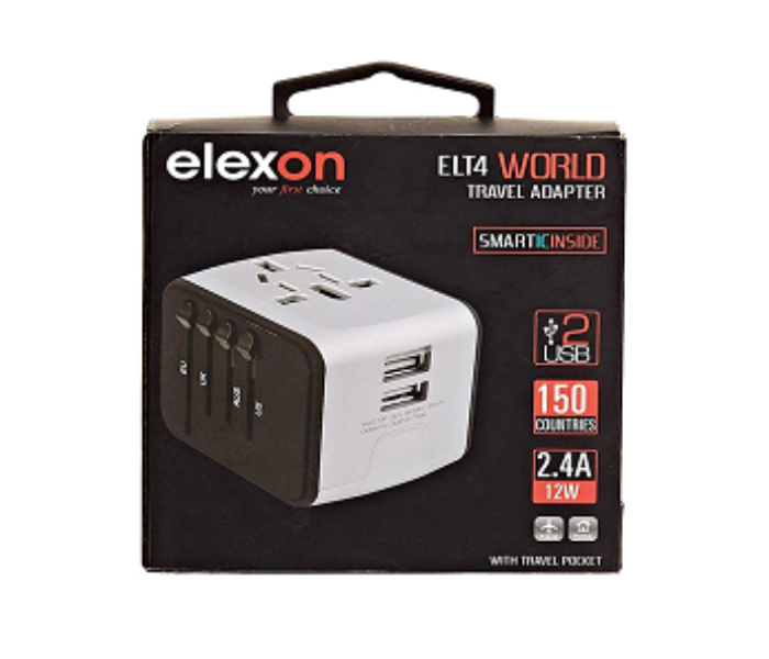 Elexon ELT4 World Travel Adaptor White - Zoom Image 1