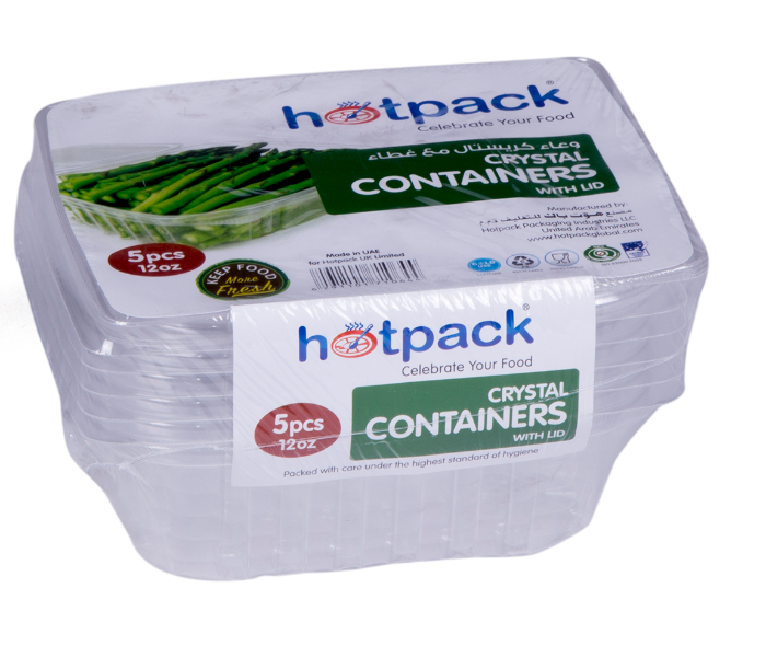 Hotpack CCP12 5 Pieces 12oz Crystal Clear Container - Zoom Image