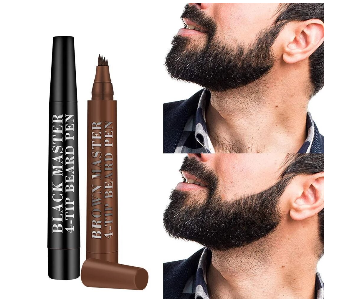 Unisex Waterproof Filler Pen for Beard and Eye Brows - Black  - Zoom Image 2