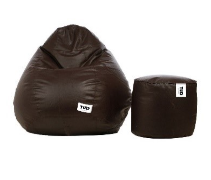 TUD 4XL Classic Leatherette Bean Bag Combo - Brown - Zoom Image