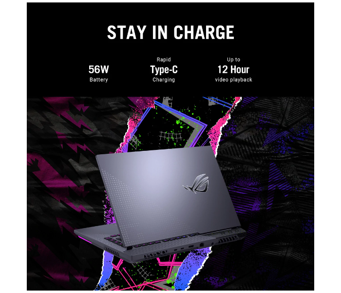 ASUS ROG STRIX G 15 G513RC-HN013W-GRY 15.6 FHD AMD Ryzen R7 6800H Processor 16GB RAM 1TB SSD 4GB NVIDIA GeForce RTX 3050 Graphics Windows 11 Home - Grey - Zoom Image 5