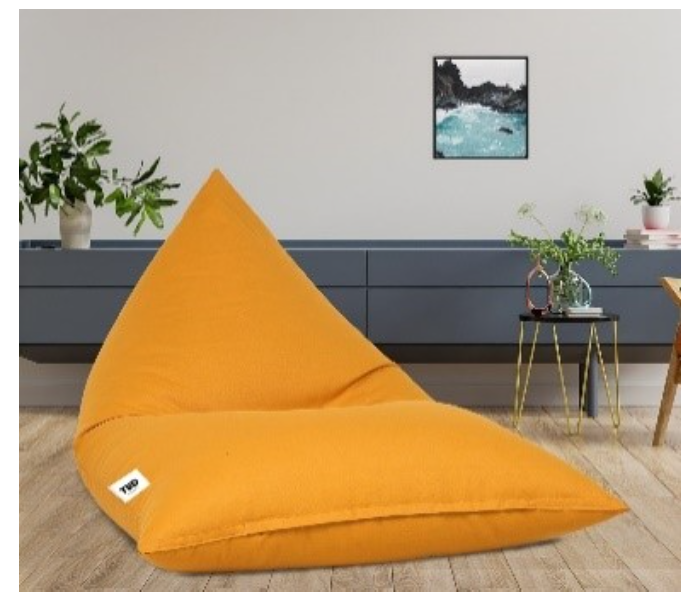 TUD 3XL Cotton Triangle Bean Bag - Mustard - Zoom Image