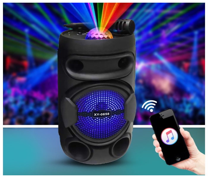 Bluetooth BPSWMB (XY-0658) Portable Speaker With Mic - Black - Zoom Image 3