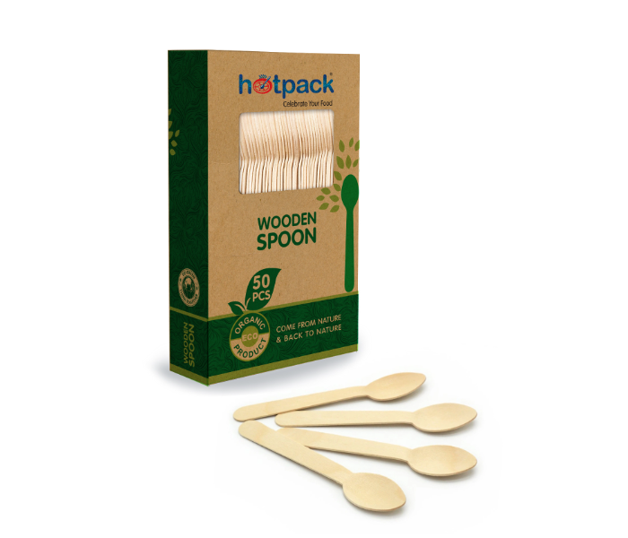 Hotpack HSMWDSPB 50 Pieces Wooden Spoon - Zoom Image 3