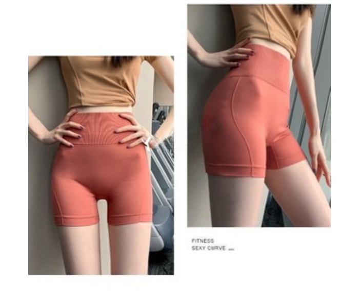 Womens Medium or Large Seamless High Waist Yoga Gym Sports Fitness Safety Pants - Brick Red - Zoom Image 5