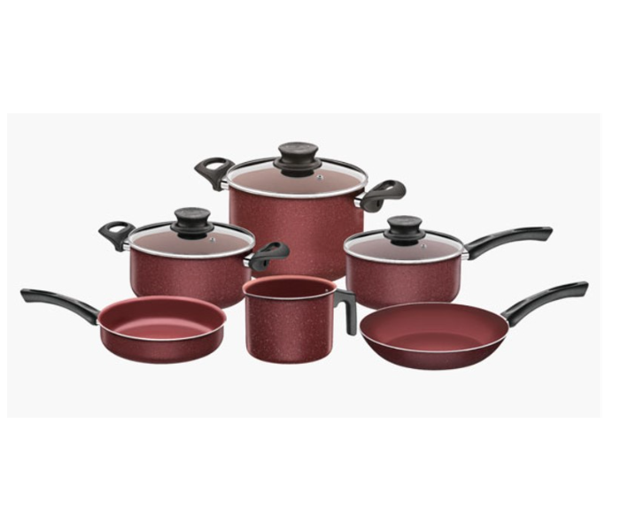 Tramontina 205999980 9 Pieces Cookware Set - Black and Maroon - Zoom Image