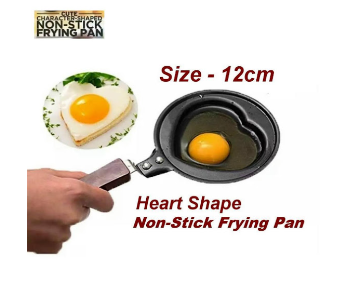 GTC Mini Non-Stick Heart Shaped Egg Frying Pan - Black - Zoom Image 1