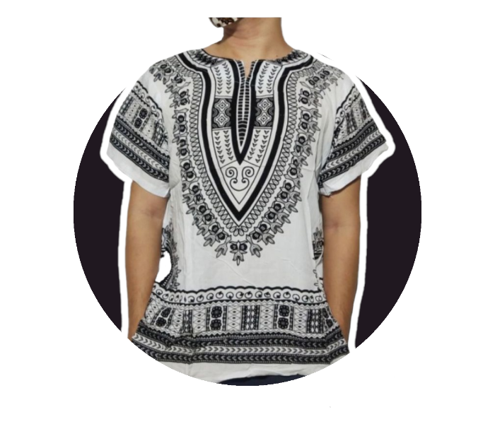 SARI Halumna Batik Indian Ethnic Tribal Bohemian Kukuh Boho Dashiki African Shirt One Size Fits Small To Large - White - Zoom Image 1