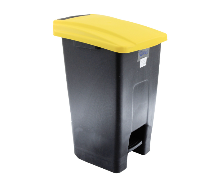 Gitco DBWP868 70 Litre Bluewave Dust Bin With Pedal - Black and Yellow - Zoom Image