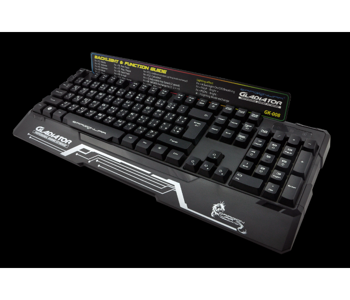 Dragon War GK-008 Gaming Keyboard Gladiator Semi Mechanical with RGB - Black - Zoom Image 3