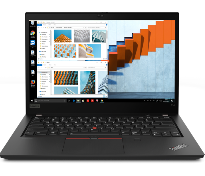 Lenovo 20W000RPAD ThinkPad T14 Gen2 14 Inch FHD Intel Core i5-1135G7 Processor 8GB DDR4 RAM 512GB SSD Integrated Intel Iris Xe Graphics  - Black - Zoom Image 1