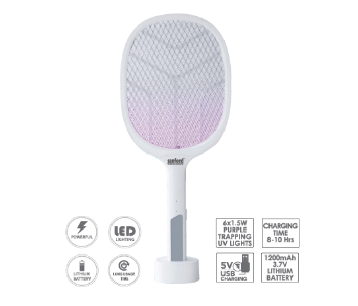 Sanford SF635MK 1200mAh Rechargeable Mosquito Bat - White - Zoom Image