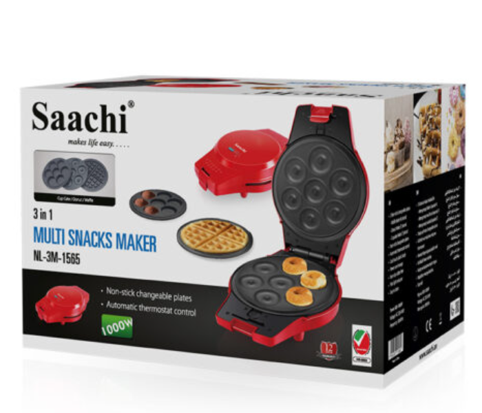 Saachi NL-3M-1565 3 In 1 Donut Maker - Red - Zoom Image 6