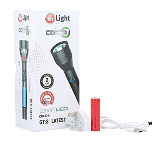 Mr Light MR120 Rechargeble Flashlight - Black - Zoom Image 7