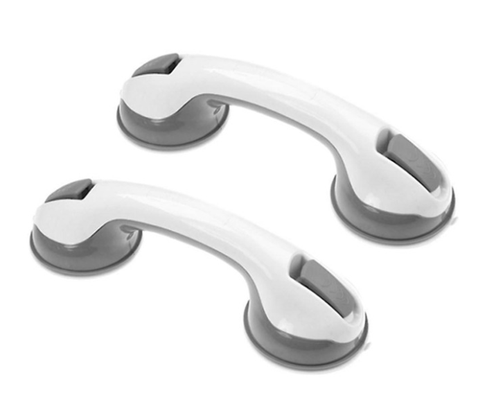 Set of 2 Strong Suction Cup Bathroom Helping Handle Shower Support Handle - White And Grey - Zoom Image