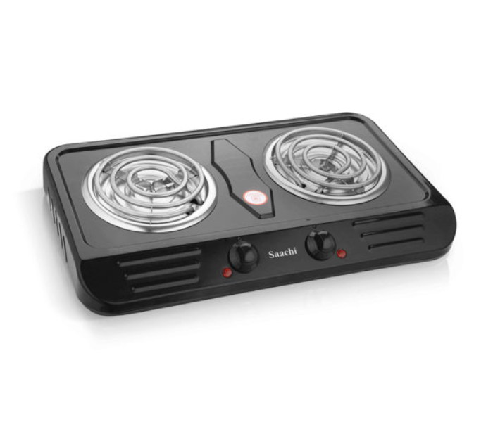 Saachi HP6217C 2000 Watts Double Burner Hotplate - Black and Silver - Zoom Image 1