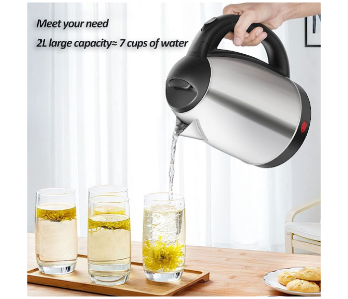 GTC Stainless Steel 2Litre Electric Kettle - Black and Silver - Zoom Image 3