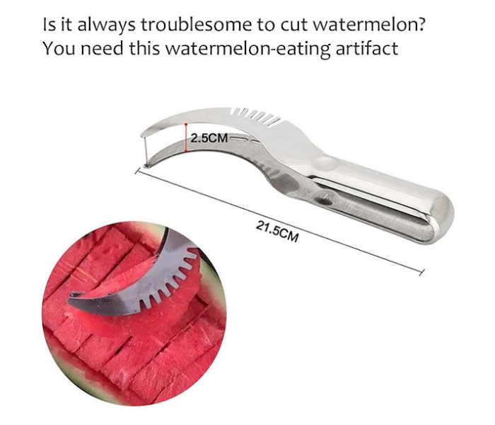 GTC 2 PCS Multipurpose Watermelon Slicer - Silver - Zoom Image 7