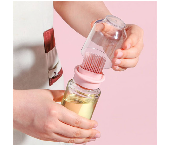 GTC Glass Oil Dispenser Bottle With Silicone Brush For Kitchen Cooking - Light Pink - Zoom Image 5