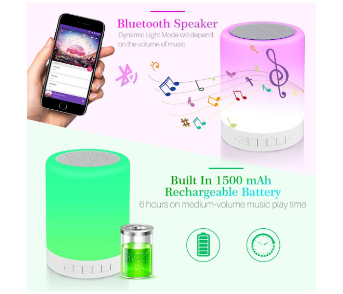 GTC Rechargeable Bluetooth Speakers with Smart Touch Lights - Zoom Image 6