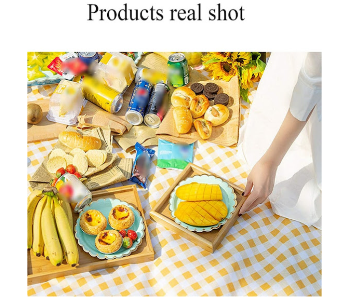 GTC Portable Folding Waterproof Picnic Mat - Yellow And White - Zoom Image 6